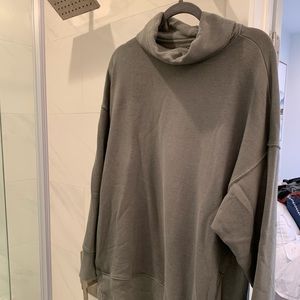 Olive green mock neck oversize sweatshirt